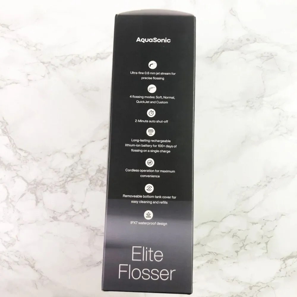 NIB Aquasonic Elite Rechargeable Water Flosser Oral Irrigator in Black